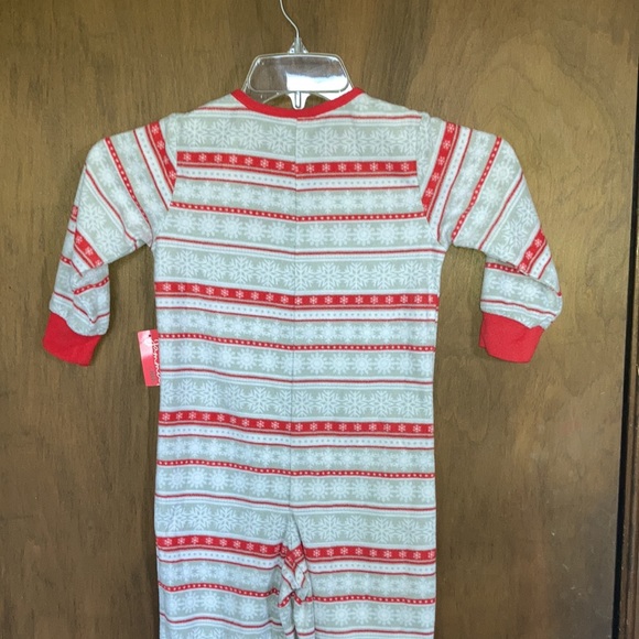 3/$9 Unisex Snowflake fairisle footless fleece onesie PJ 4T - Picture 8 of 17